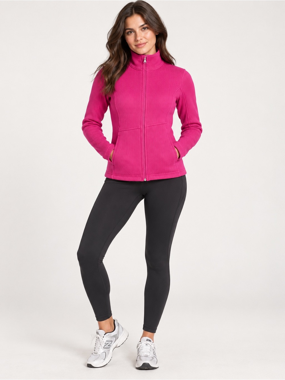 Spyder Endure Full Zip Mid Weight Stryke Pink Knit Fleece Jacket Activewear